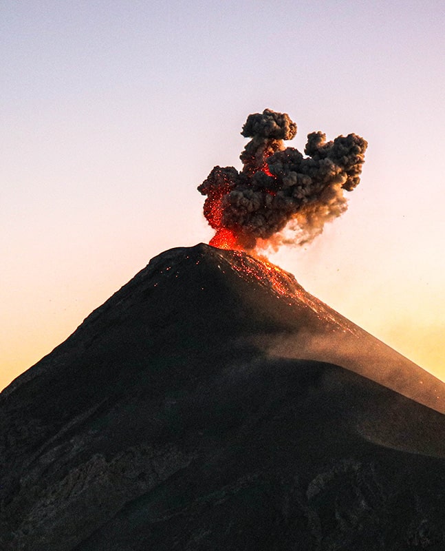 Coucher de soleil volcan El Fuego